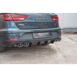 Диффузор заднего бампера под двойные трубы на Seat Leon III Cupra ST